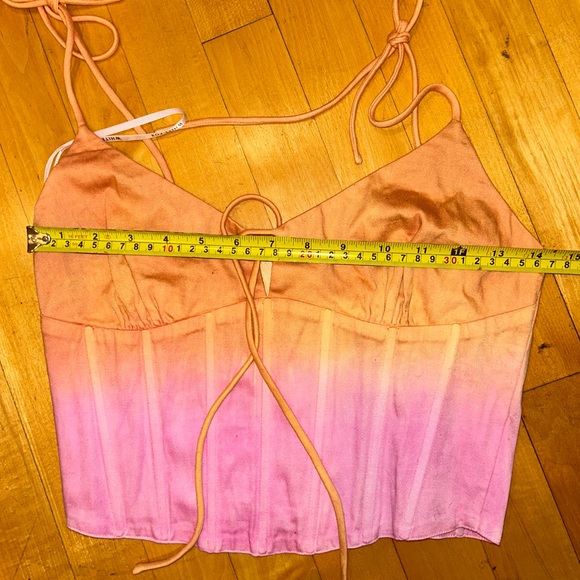 Small white fox ombré bustier top adjustable straps or strapless fitted orange - Picture 3 of 5